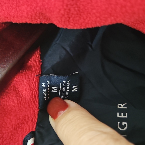 Tommy Hilfiger Blue Red Full Zip Quilted Womens Puffer Jacket Sz Med - Picture 4 of 10